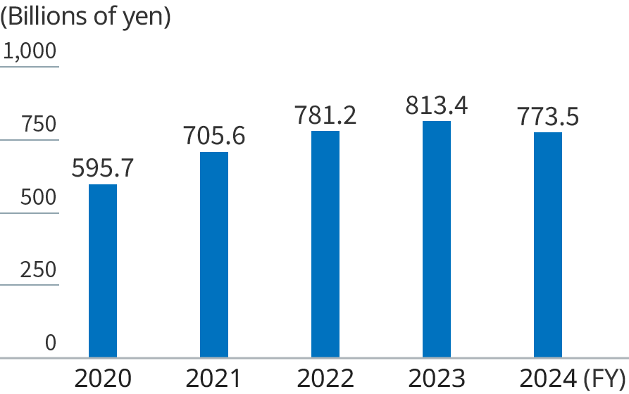graph: net sale bar graph(5 years)